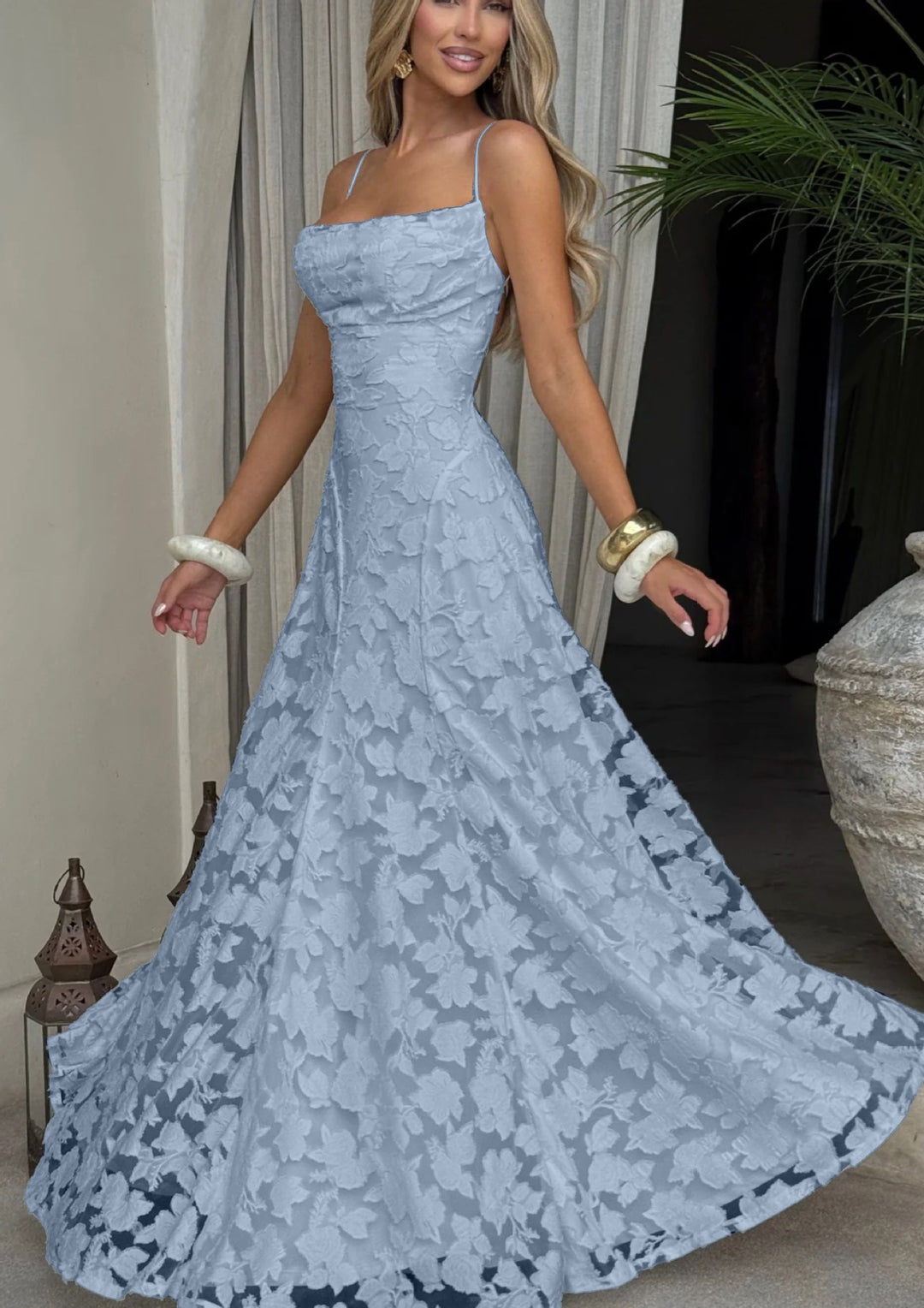 Damen Maxikleid mit floralen Spitzenapplikationen Echo Archiv
