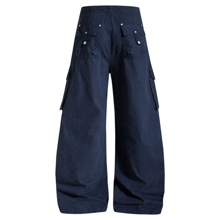 Damen weite High-Waist Cargo-Hose mit Tunnelzugbund und großen Klapptaschen Echoarchiv