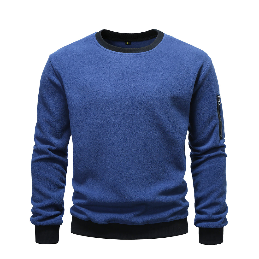 Herren kuscheliger Fleece-Pullover mit Reißverschlusstasche Echoarchiv