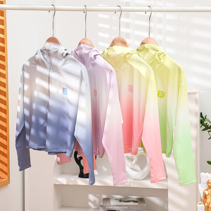 Damen nan leichte UV-Schutz Kapuzenjacke aus Funktionsstretch mit durchgehendem Reißverschluss und Raglanärmeln Echo Archiv