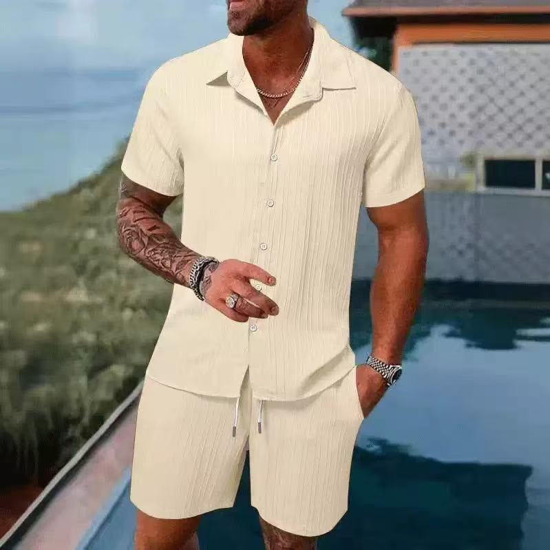 Herren atmungsaktives Sport-Set mit Kurzarm-Hemd und Shorts – Marzano