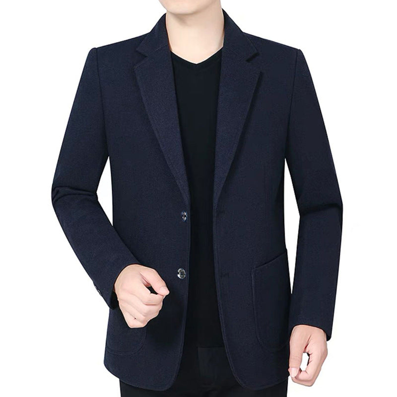 Herren Tailliertes Wollmix-Sakko im Casual-Blazer-Stil mit aufgesetzten Taschen Echoarchiv