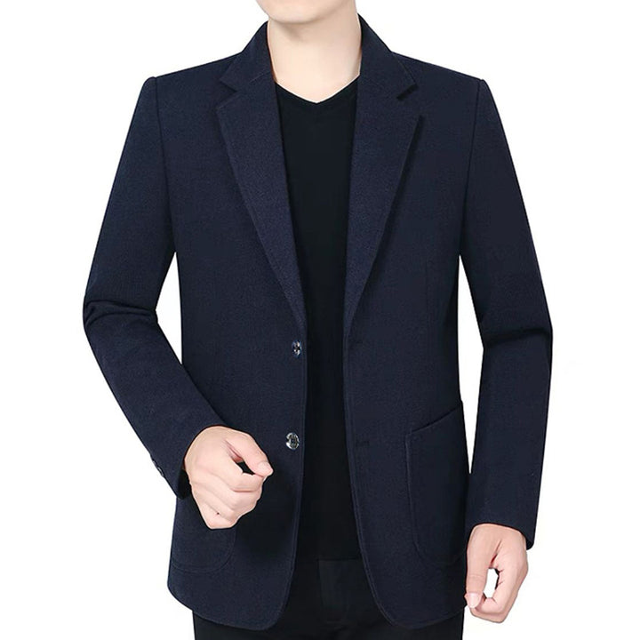 Herren Tailliertes Wollmix-Sakko im Casual-Blazer-Stil mit aufgesetzten Taschen Echoarchiv