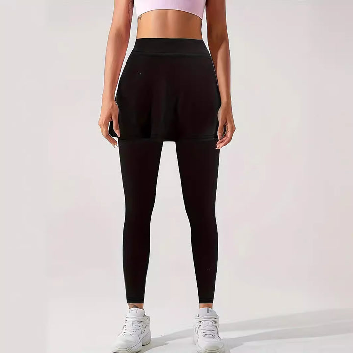 Damen High‑Waist Leggings mit angesetztem Rock‑Overlay Echoarchiv