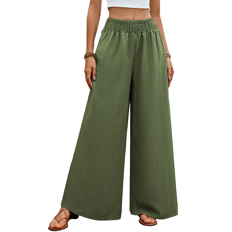 Damen Leichte Palazzo-Hose mit hohem Smokbund und fließender Weite Echoarchiv