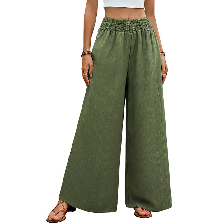 Damen Leichte Palazzo-Hose mit hohem Smokbund und fließender Weite Echoarchiv