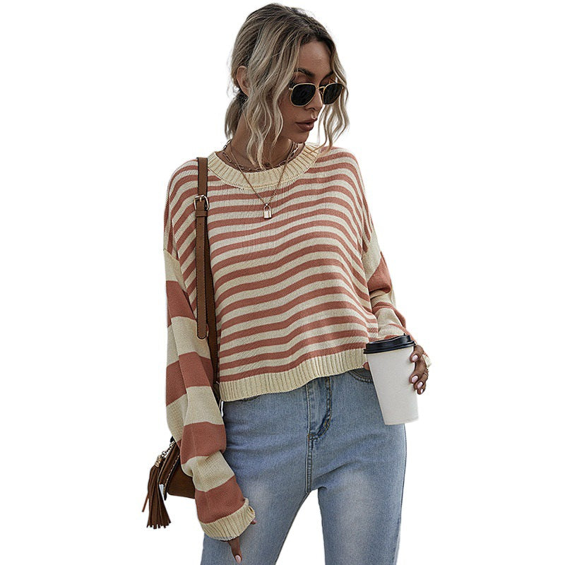 Damen Lässiger gestreifter Pullover Echo Archiv