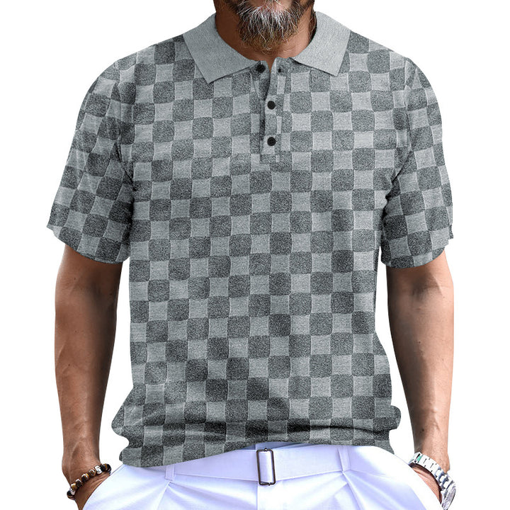 Herren Polo-Shirt mit strukturiertem Design und komfortablem Stehkragen Echoarchiv