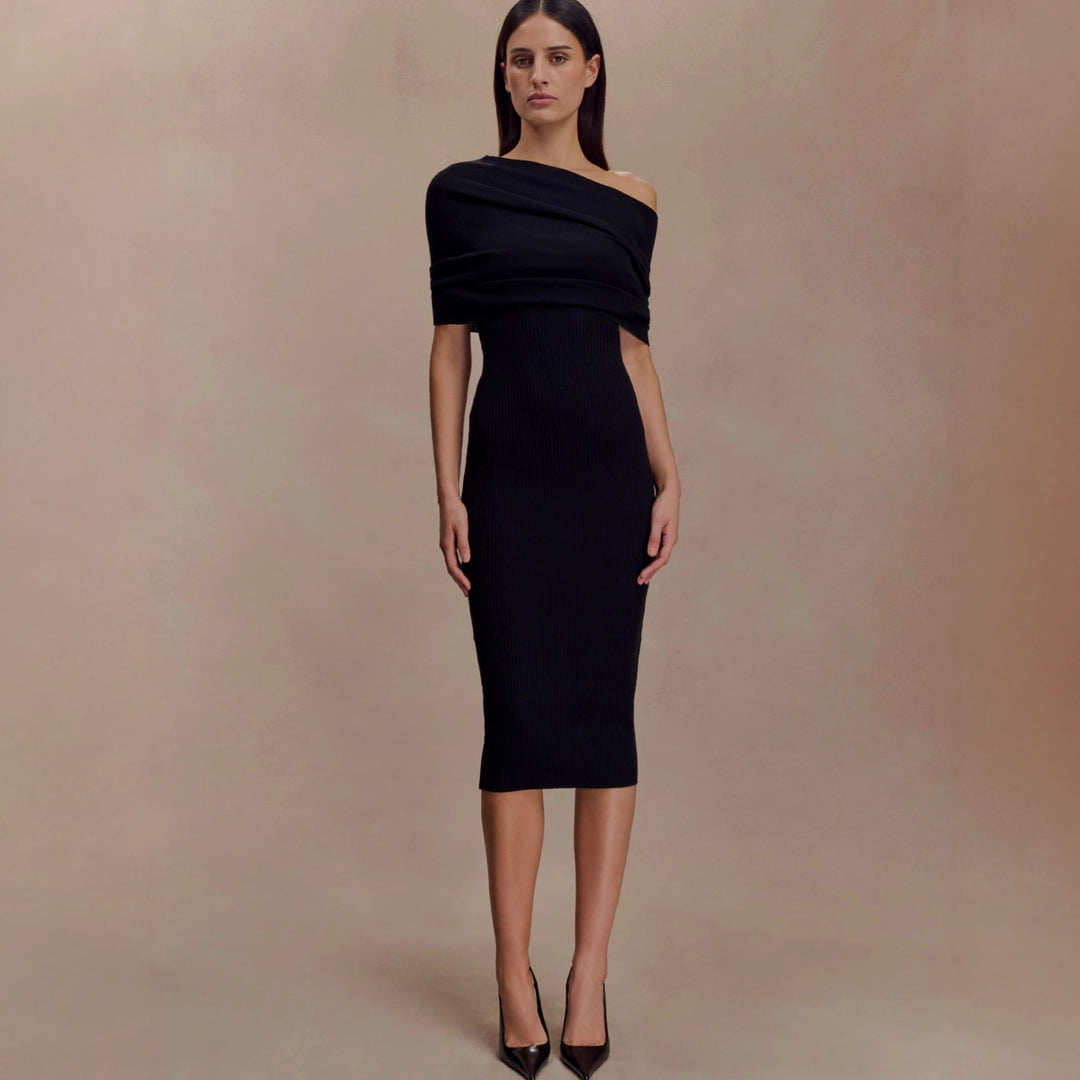 Damen elegantes Strickkleid mit off-shoulder Design Echo Archiv