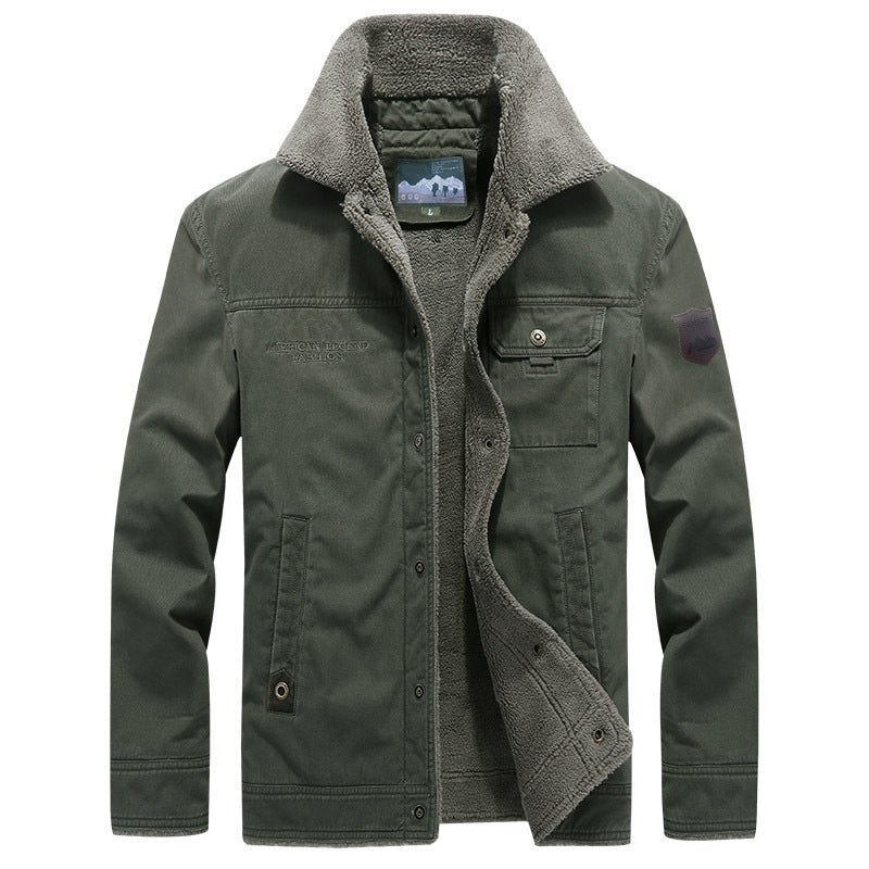 Herren nan robuste Thermo-Canvasjacke im Fieldstil mit Teddyfutter, verdeckter Druckknopfleiste und multifunktionalen Brusttaschen Echo Archiv