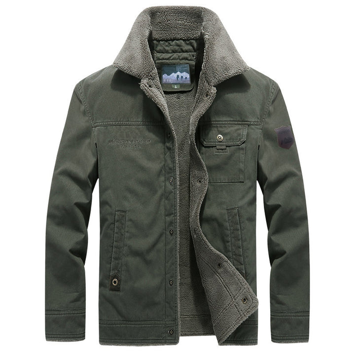 Herren nan robuste Thermo-Canvasjacke im Fieldstil mit Teddyfutter, verdeckter Druckknopfleiste und multifunktionalen Brusttaschen Echo Archiv