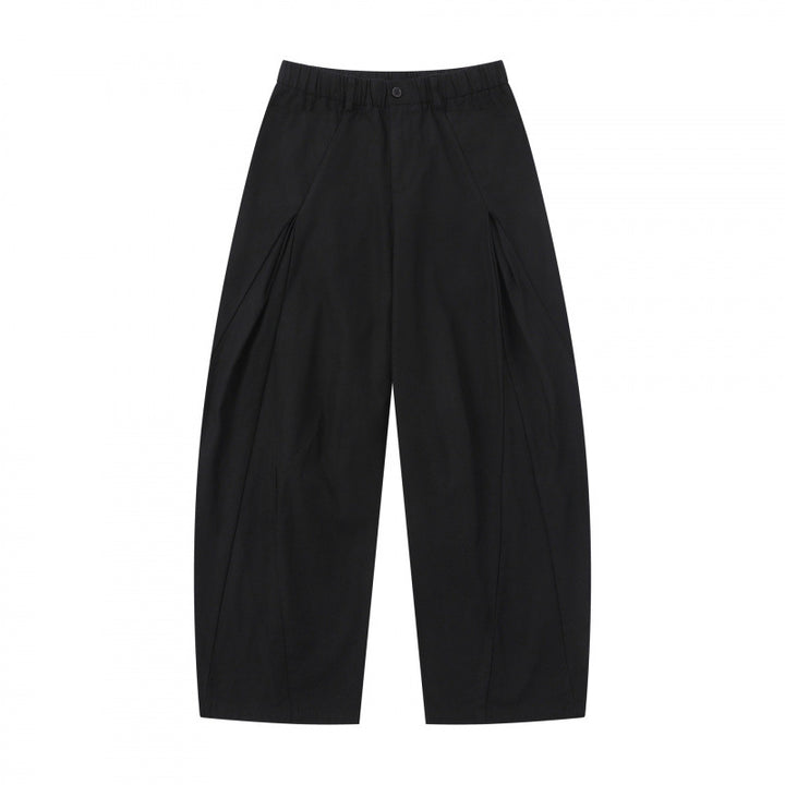 Damen Weite Culotte-Hose mit elastischem Bund, dekorativen Falten und geschwungenen Nahtdetails Echo Archiv