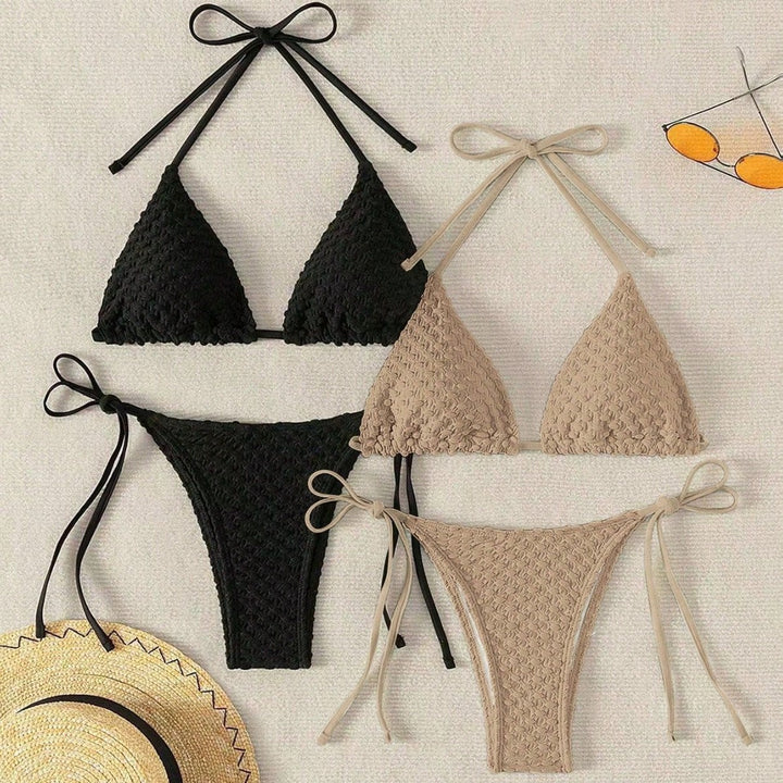 Damen Geflochtener Triangel-Bikini mit Bandeau-Oberteil Echo Archiv