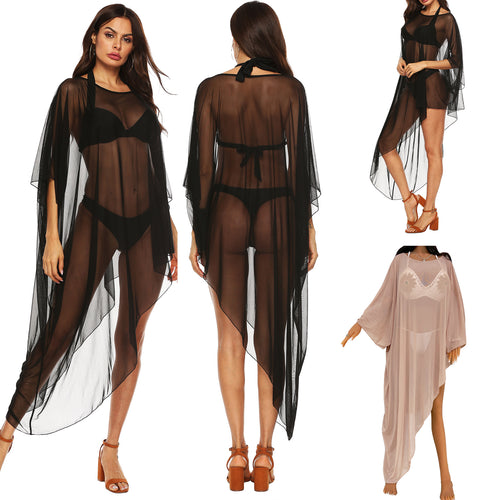 Damen transparenter Strandüberwurf mit fließendem Design Echo Archiv