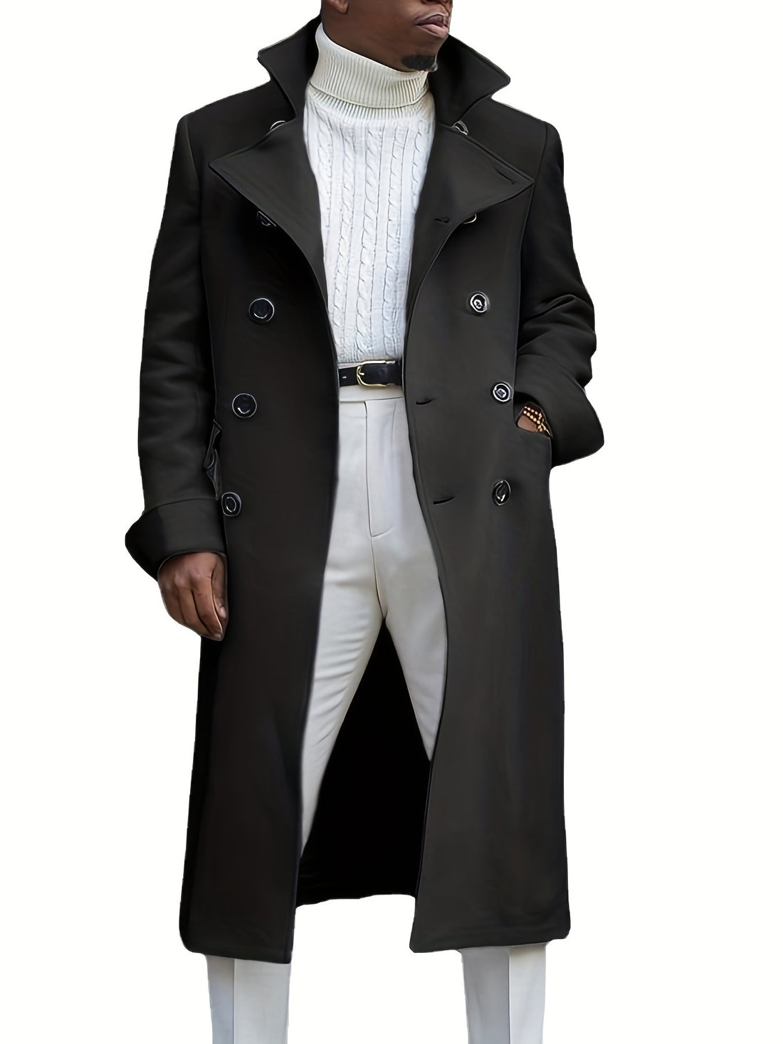 Herren eleganter Langmantel mit doppelter Knopfleiste und modernem Schnitt – Montevé