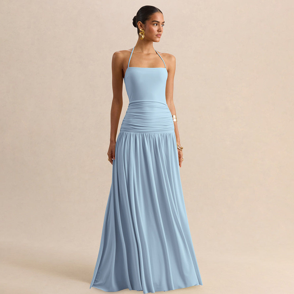 Damen Maxikleid mit Raffungen und schulterfreiem Design Echoarchiv