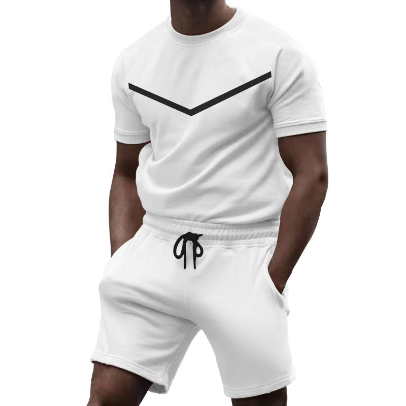 Herren lässiges Sportanzug-Set mit kurzem Oberteil und Shorts Echoarchiv