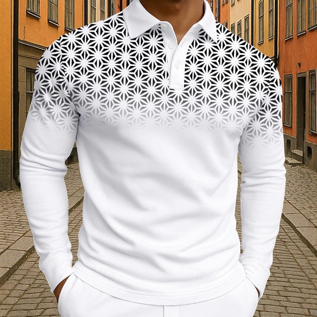 Herren Poloshirt mit trendigem, graphischen Mustermix Echoarchiv