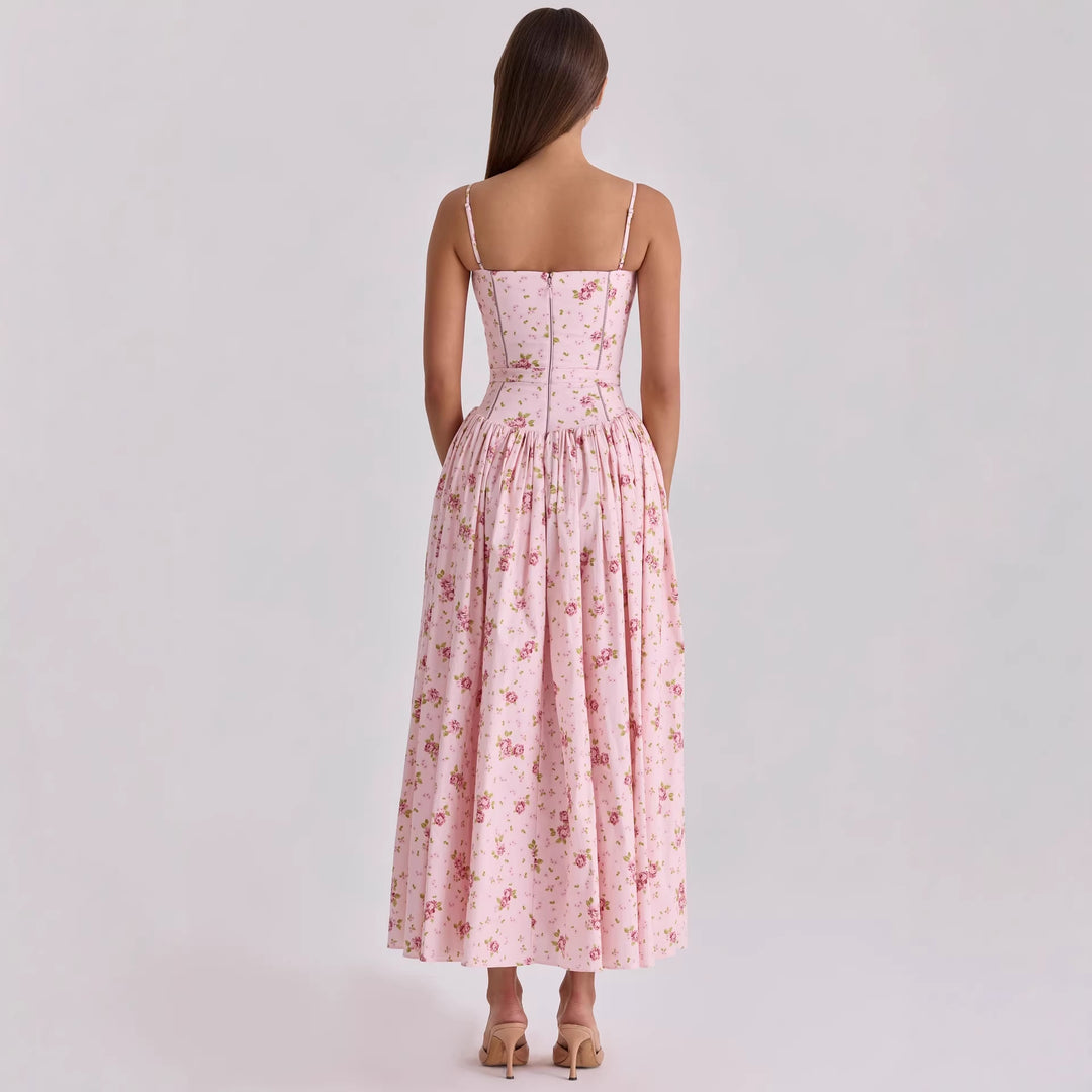 Damen Blumiges Midi-Kleid mit raffiniertem Schnitt Echo Archiv