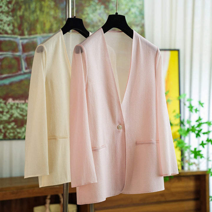 Damen Eleganter Blazer mit V-Ausschnitt Echoarchiv