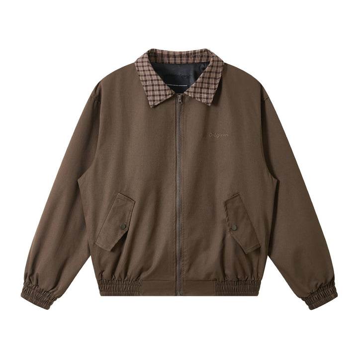 Herren Oversize‑Blousonjacke mit Karokragen und aufgesetzten Pattentaschen Echoarchiv