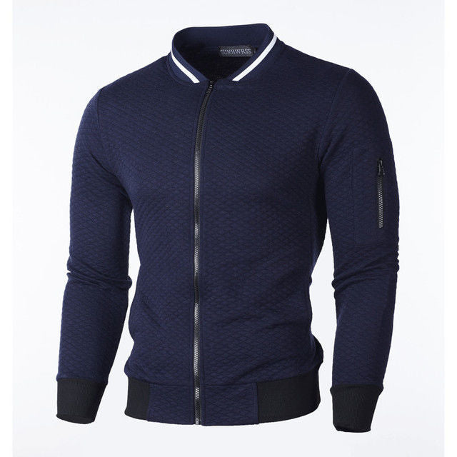 Herren Sweatjacke mit hochwertiger Struktur und sicherer Reißverschlusstasche – Taviero