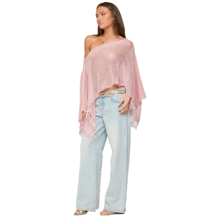Damen stylischer Poncho mit Fransen Echo Archiv
