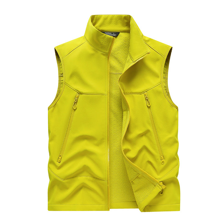 Herren Wasserabweisende Softshell-Weste mit Stehkragen, Reißverschlusstaschen & Atmungsaktivem Futter Echoarchiv