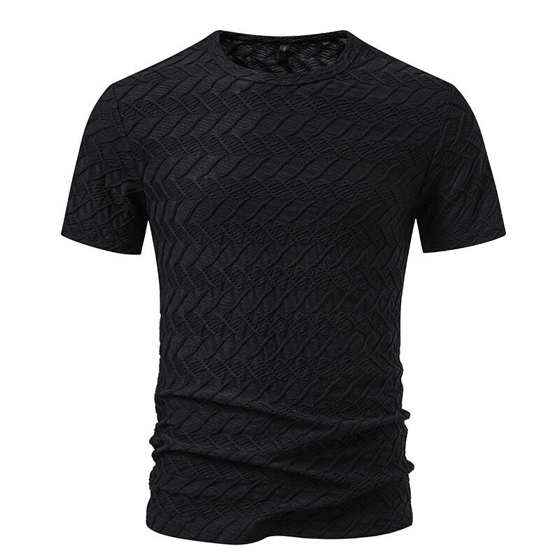 Herren Strukturiertes Kurzarmshirt mit modernem Design Echoarchiv