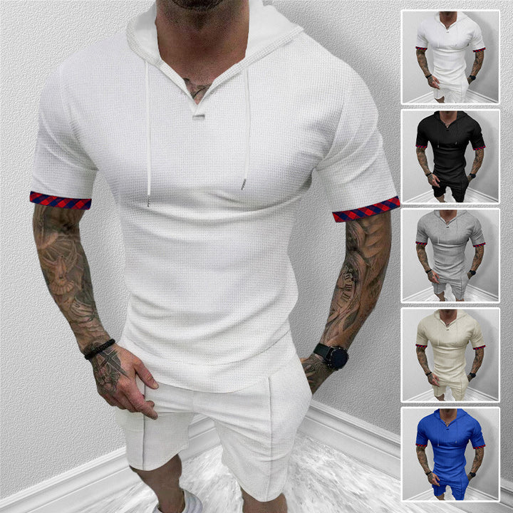 Herren Sportliches Kurzarm-Hoodie von Echoarchiv