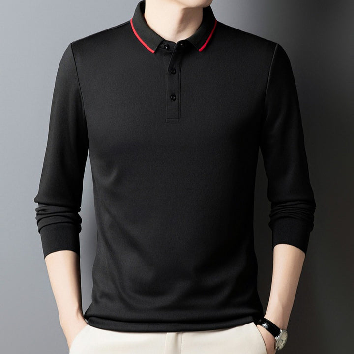 Damen Poloshirt mit langem Arm und Knopfdetails Echo Archiv
