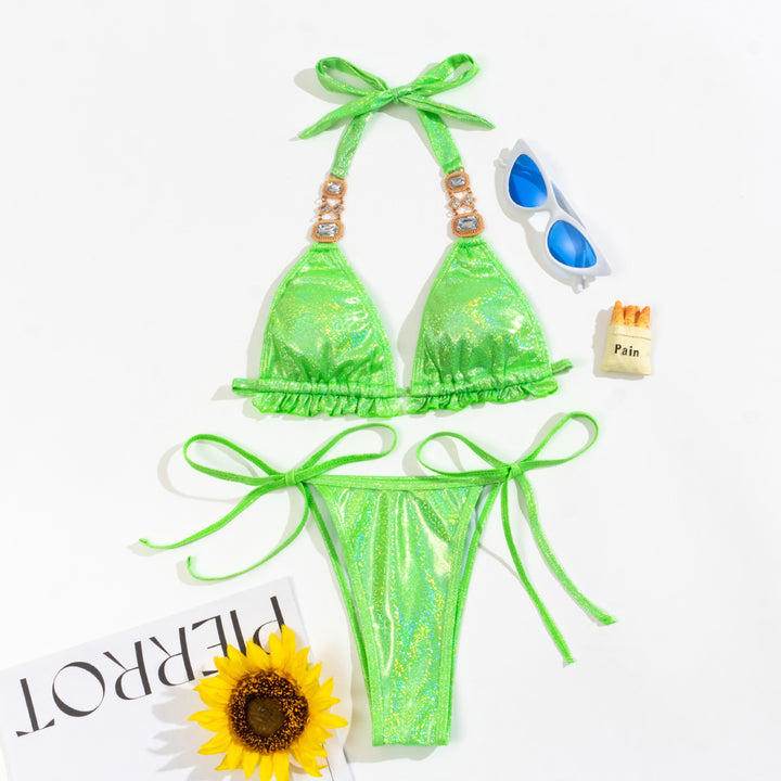 Damen Triangel-Bikini mit glitzernden Details und Raffungen Echo Archiv