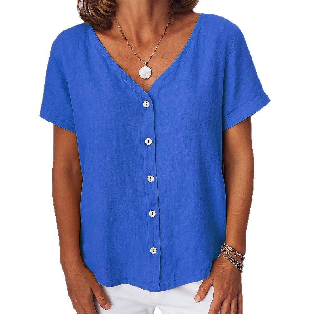 Damen Leinenbluse mit Knopfdetails Echo Archiv