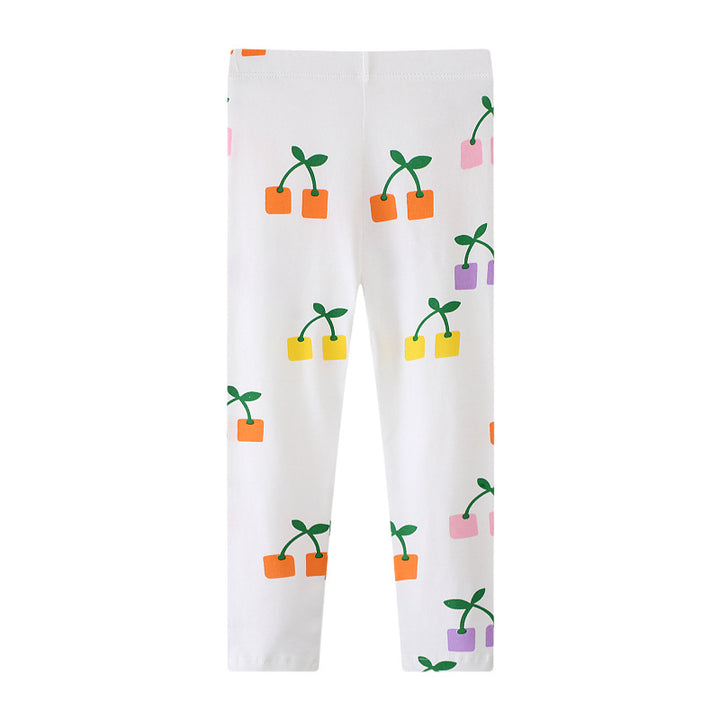 Mädchen Leggings mit fröhlichem Blüten- und Pflanzenmuster Echo Archiv