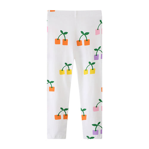 Mädchen Leggings mit fröhlichem Blüten- und Pflanzenmuster Echo Archiv