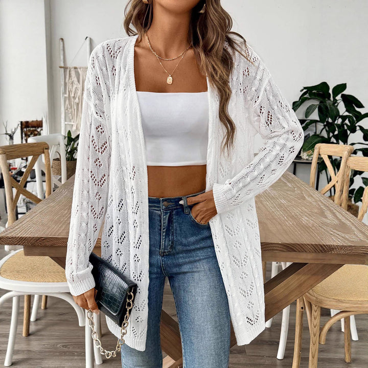 Damen leichte Strickjacke im eleganten Lochmuster Echo Archiv