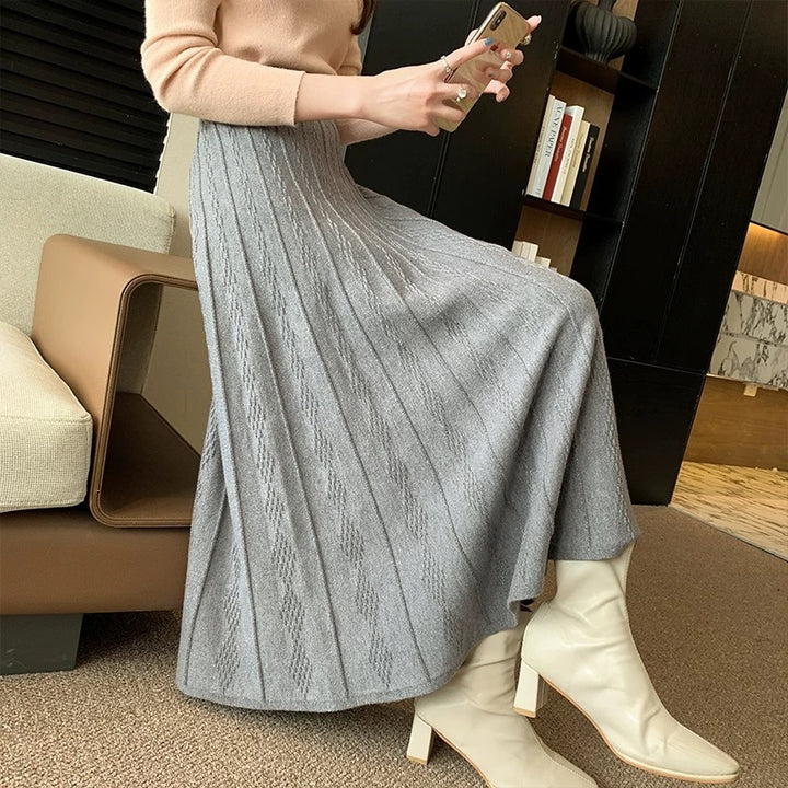 Damen Eleganter Maxirock mit strukturiertem Design Echo Archiv