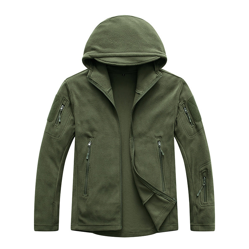 Herren Fleecejacke mit praktischen Reißverschlusstaschen und Kapuze Echoarchiv
