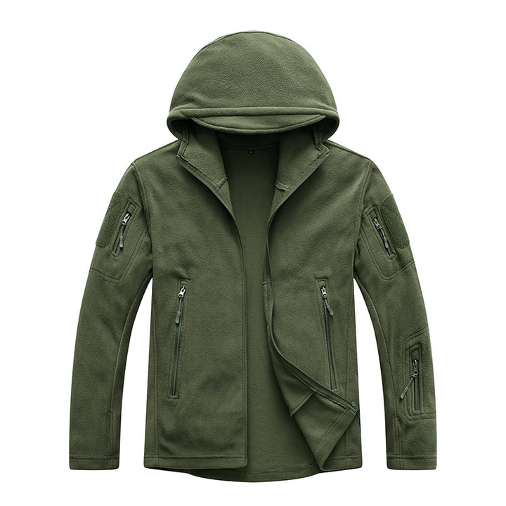 Herren Fleecejacke mit praktischen Reißverschlusstaschen und Kapuze Echoarchiv