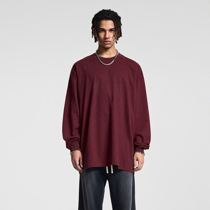 Herren Oversize-Langarmshirt mit überschnittener Schulter und Rundhalsausschnitt Echo Archiv