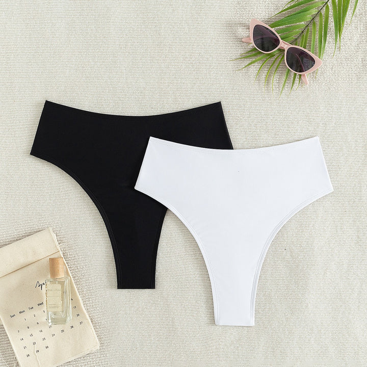 Damen Hochtaillierte Bikini-Hose mit elegantem Rüschendesign Echo Archiv