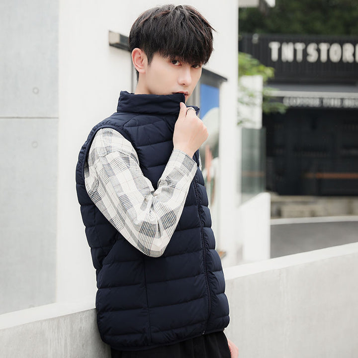 Herren Ärmellose gesteppte Thermoweste im City‑Look mit Stehkragen und windabweisender Hülle Echoarchiv