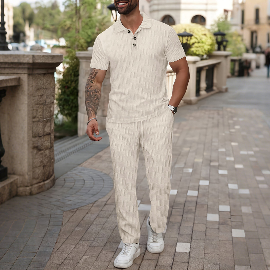 Herren elegantes Freizeit Set aus strukturierter Baumwolle Echoarchiv