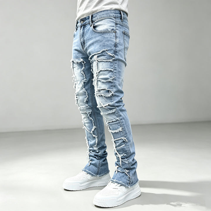 Herren Modische Ripped Jeans mit kreativen Destroyed-Details Echoarchiv