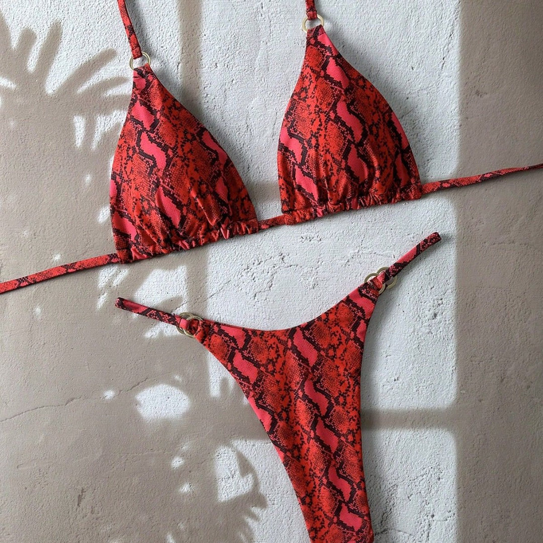 Damen Tiermuster Triangel-Bikini Echo Archiv