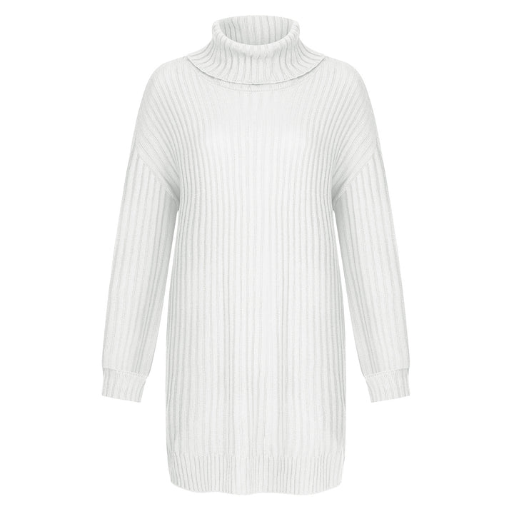 Damen Gerippter Rollkragen-Tunika mit kastigem Oversize-Schnitt Echo Archiv