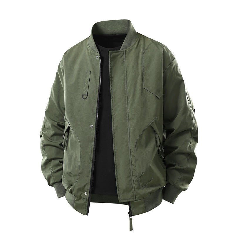 Men's technical insulated bomber jacket with utility pockets and zip closure – Brevano