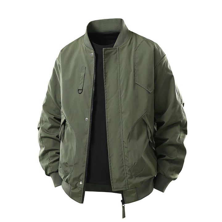 Men's technical insulated bomber jacket with utility pockets and zip closure – Brevano