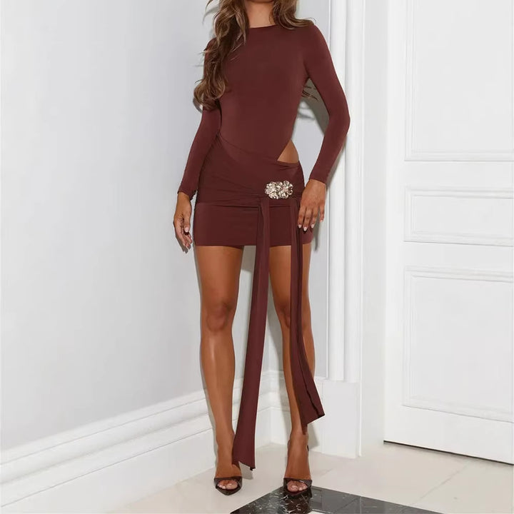 Damen Bodycon-Rockkleid mit gerafftem Design und verführerischem Schlitz Echo Archiv