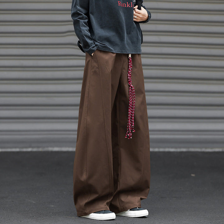 Herren Weit geschnittene Bundfaltenhose im Streetwear-Look mit extra weitem Bein – Sorevano